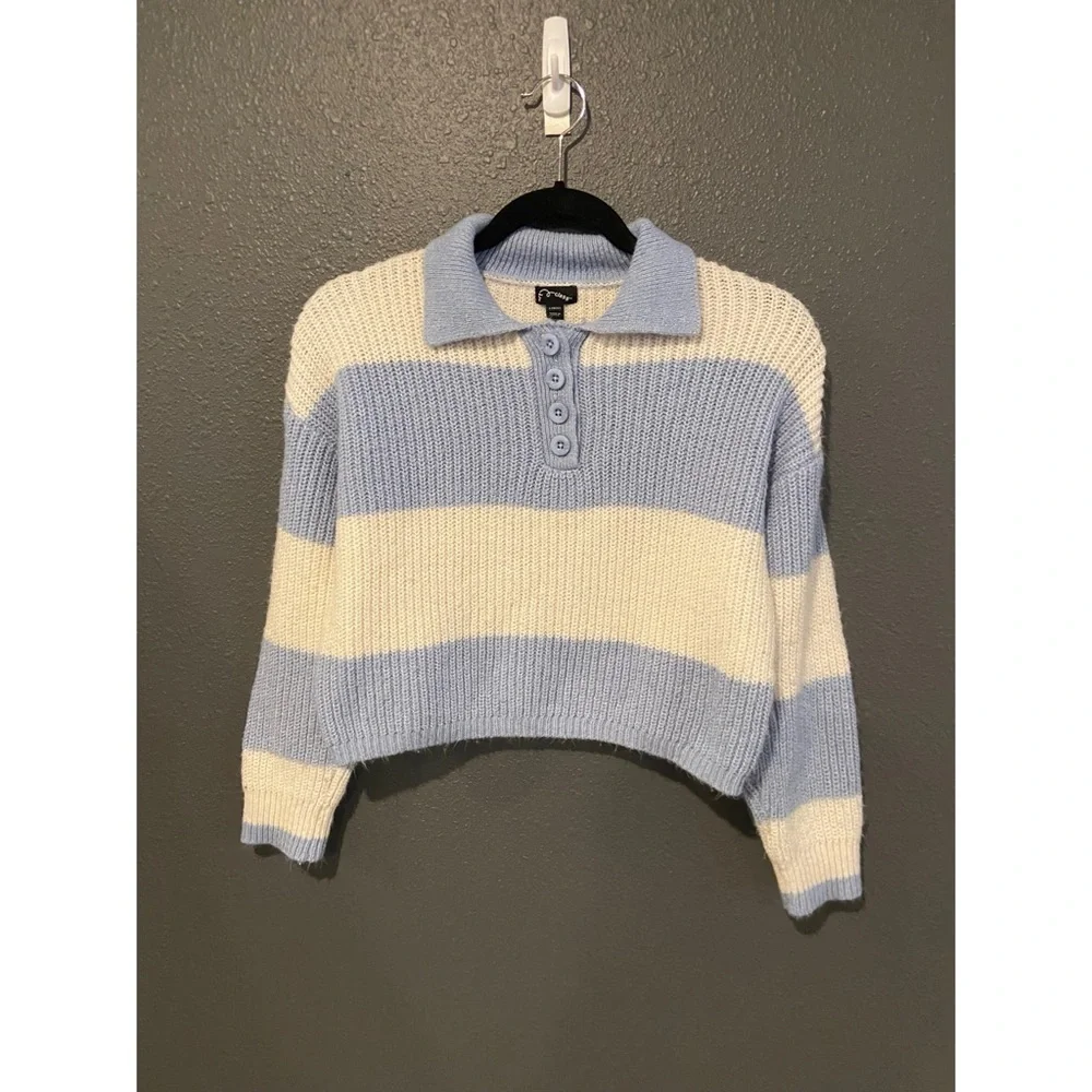 Art Class Blue and Cream Striped Sweater